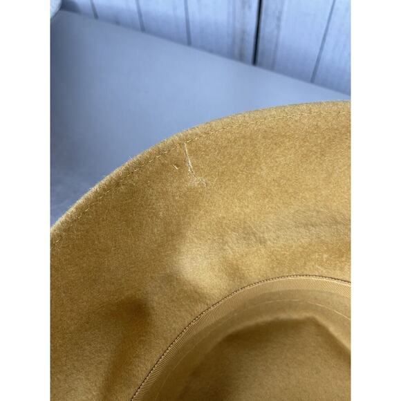 Vintage Luxor Mustard Gold 1970s Bucket 100% Wool Hat Union Label - Picture 6 of 7
